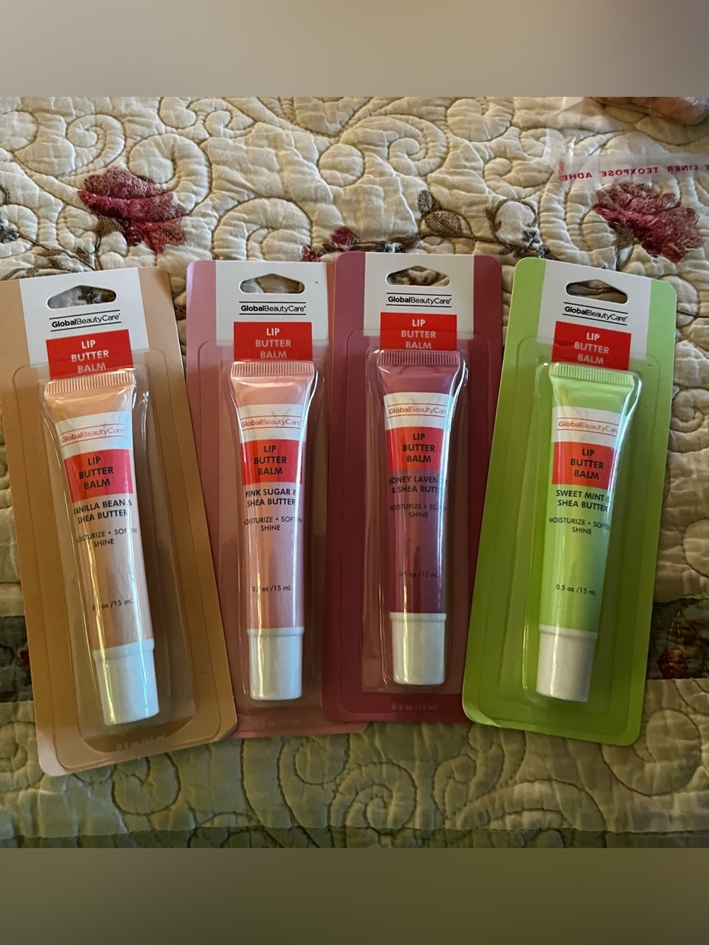 Global Beauty Care Lip Butter Balm 4-Pc Set Shea Butter NEW